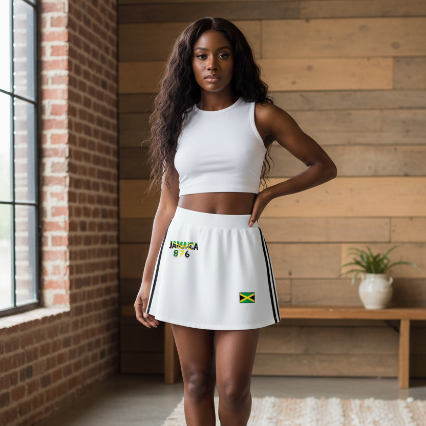 Jamaica Flag Themed Women's Taped Cooling Performance Short Skirt