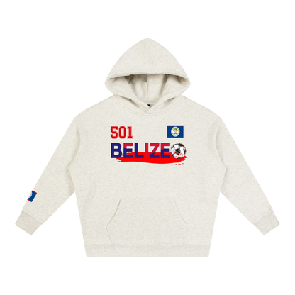 Belize Flag Themed Graphic Unisex Oversize Fleeced Hoodie