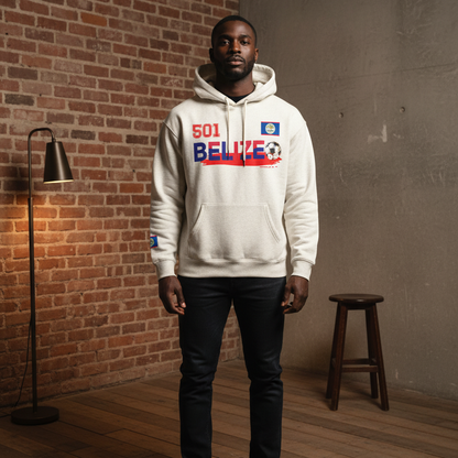 Belize Flag Themed Graphic Unisex Oversize Fleeced Hoodie