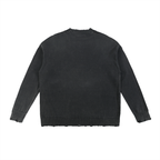 Foodie Themed Graphic Vintage Washed Hand-Frayed Sweater