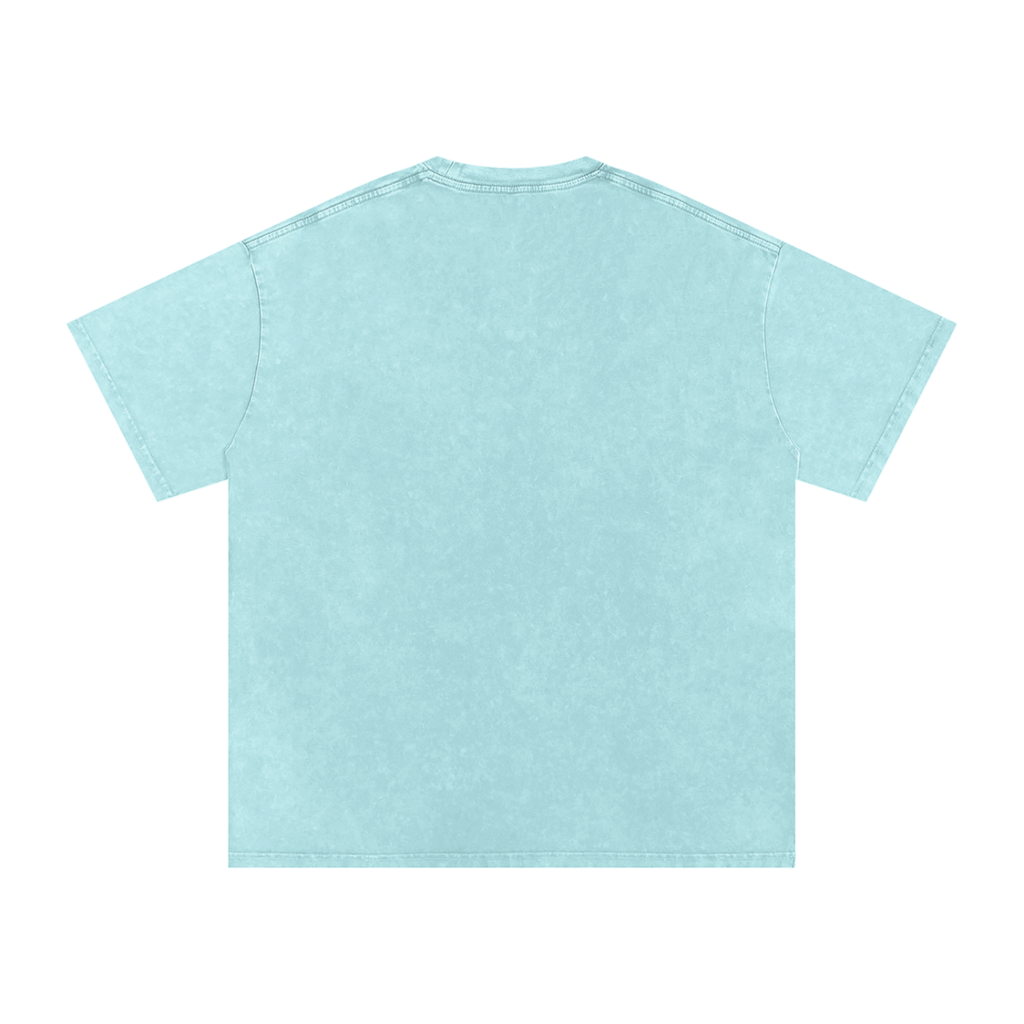 Oversized Unisex Cotton T-Shirt featuring a Snow-Washed Future Robot Dystopia Graphic