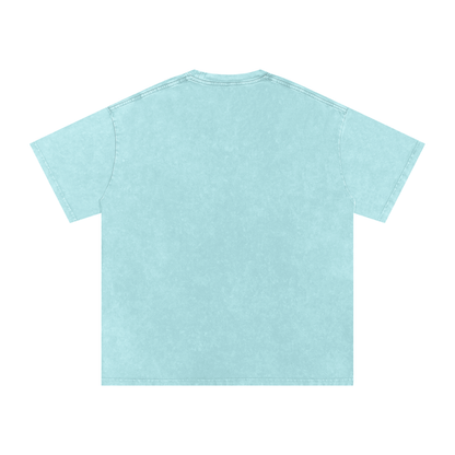 Future Robot Dystopia Graphic Snow Washed Oversized Cotton Unisex T-Shirt