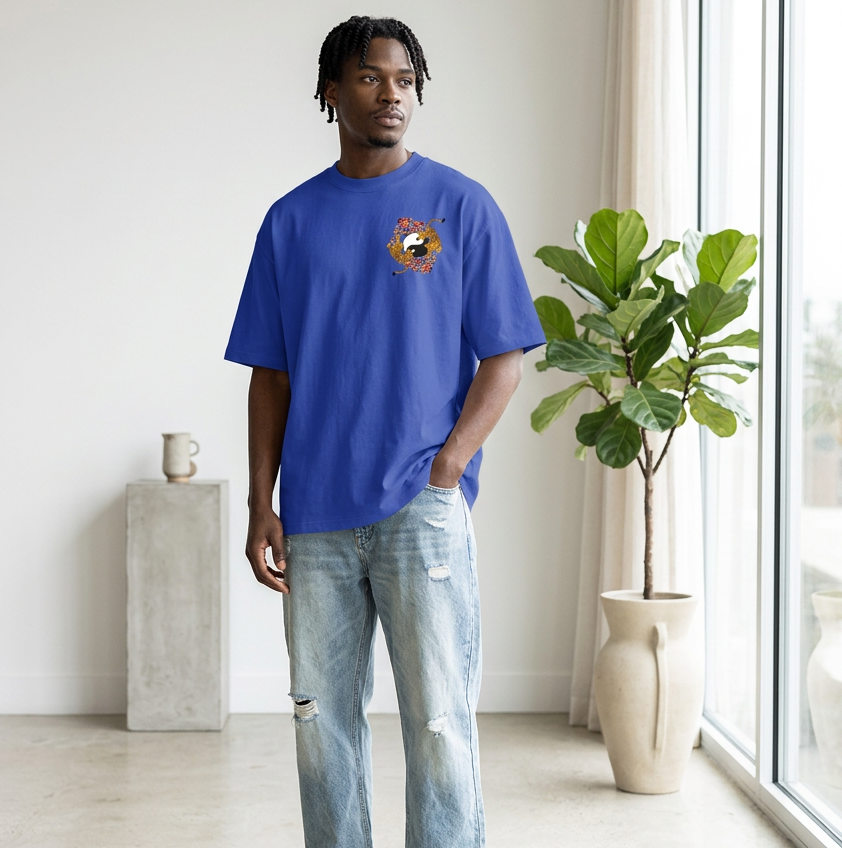 Ying and Yang Graphic Tiger Unisex Seamless Unisex T-Shirt