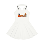 Women's Collared A-Line Tennis Dress Featuring a Spain Flag-Inspired Design
