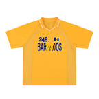 Barbados Flag Themed Graphic Striped V-Neck Unisex Soccer Jersey