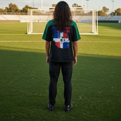 Dominican Republic Oversized Mesh V-Neck Soccer Jersey