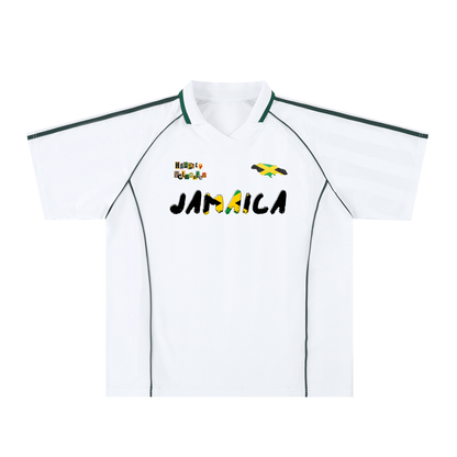 Jamaica Themed Graphic Shadow Stripe Collared Soccer Unisex Jersey