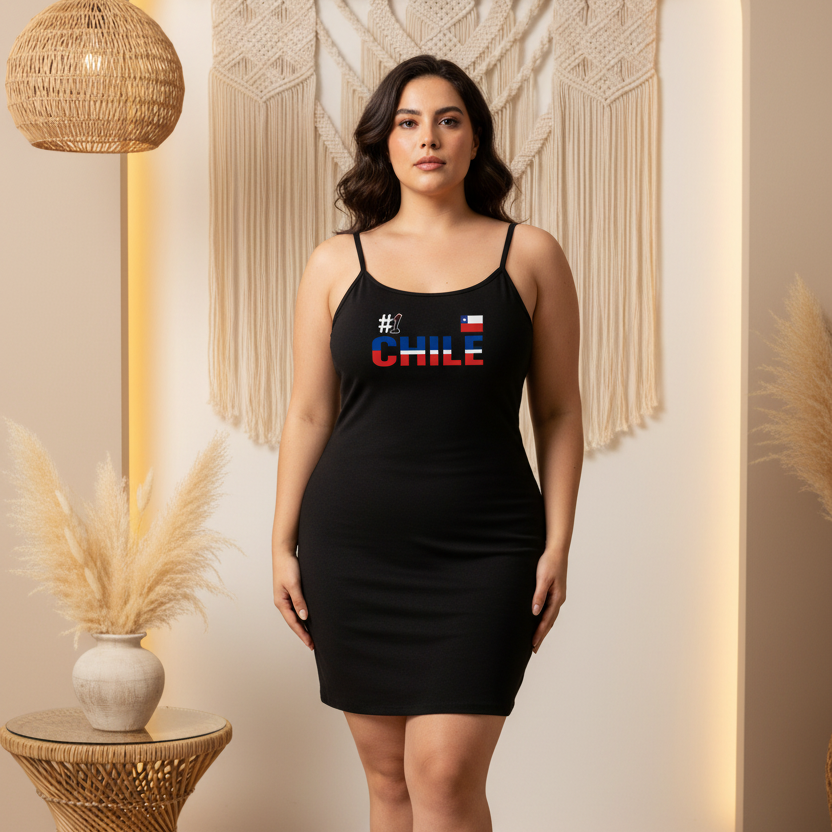 Chile Flag Art Women's Solid Tight Sleeveless Dress