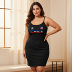Women's Sleeveless Fitted Dress Featuring the Chilean Flag Design