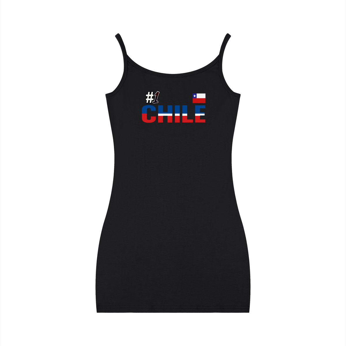 Women's Sleeveless Fitted Dress Featuring the Chilean Flag Design