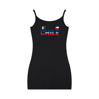 Women's Sleeveless Fitted Dress Featuring the Chilean Flag Design
