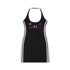 Haiti Flag Art Women's Binding Tight Halter Dress