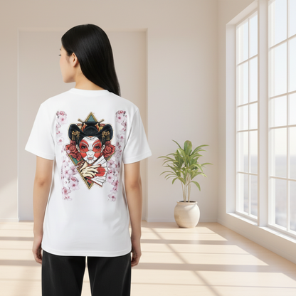 Geisha Geometric Graphic Essential Cotton Unisex T-Shirt