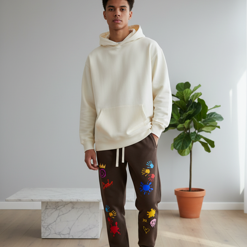 Colorful Graphic Unisex Essential Heavyweight Cotton Sweatpants