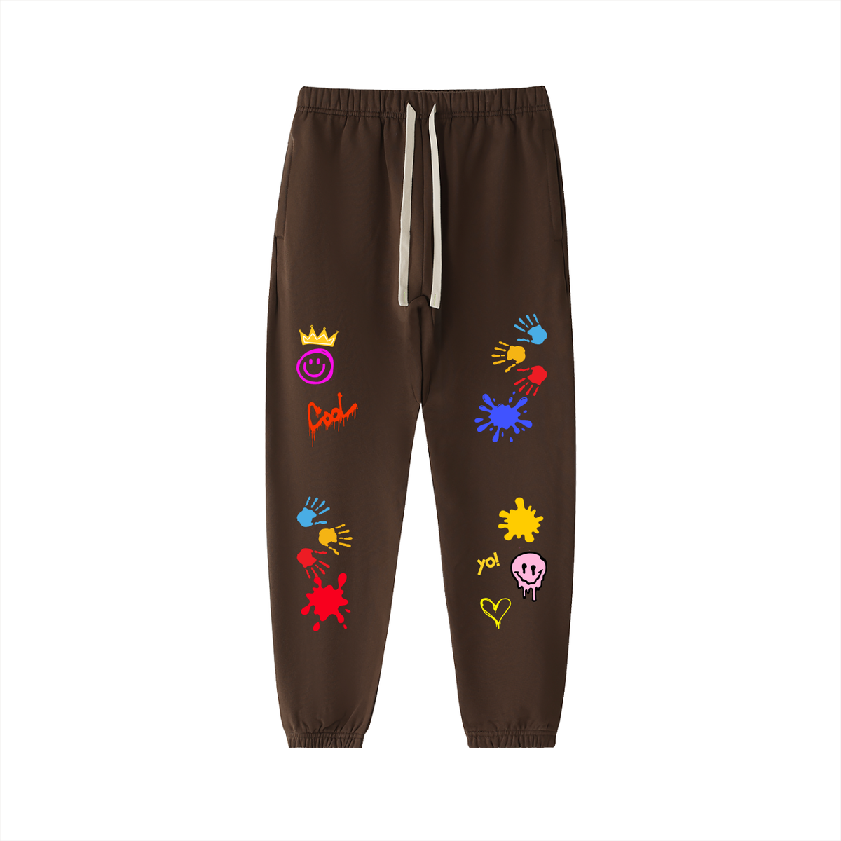 Unisex Color Splat Art Graphic Essential Heavyweight Cotton Sweatpants ODMPOD