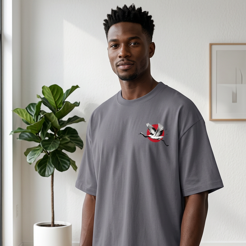 Red-Crowned Craned Graphic Unisex Seamless Unisex T-Shirt