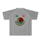 Mexico-Themed Unisex Graphic Striped Collared Soccer Jersey Featuring The National Flag Motif. ODMPOD