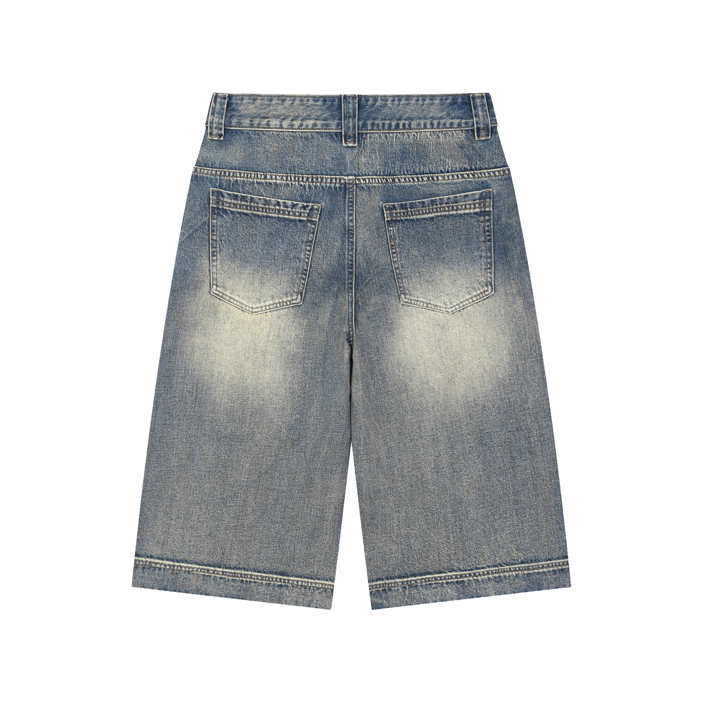Tiger Art Graphic Unisex Vintage Wash Baggy Denim Shorts