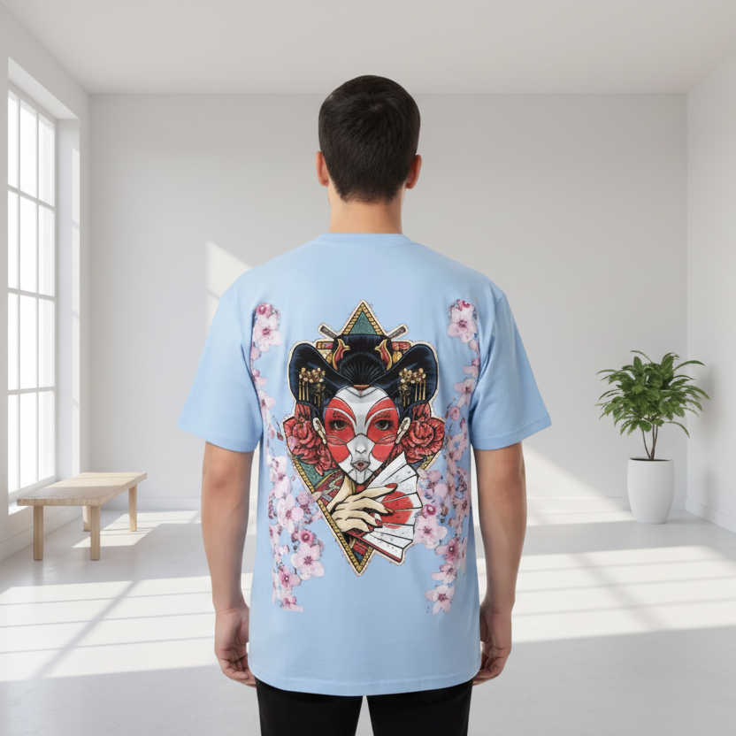 Geisha Geometric Graphic Essential Cotton Unisex T-Shirt