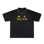 Bolivia Flag Themed Unisex Striped V-Neck Soccer Jersey