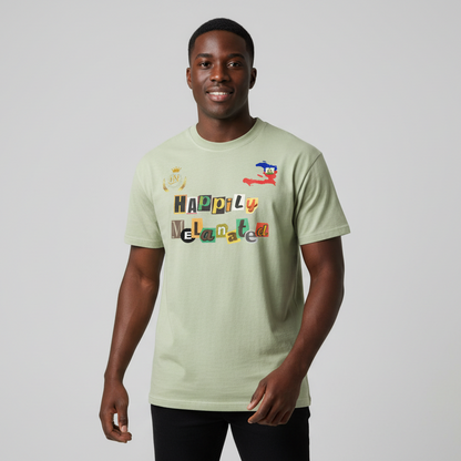 Haiti Flag Themed Vintage Wash Cotton Graphic Unisex T-Shirt