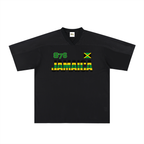 Jamaican Flag Themed Graphic Mesh V-Neck Soccer Jersey