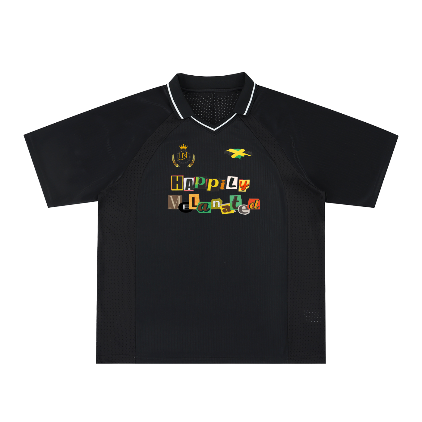 Jamaica Themed Graphic Striped V-Neck Soccer Jersey
