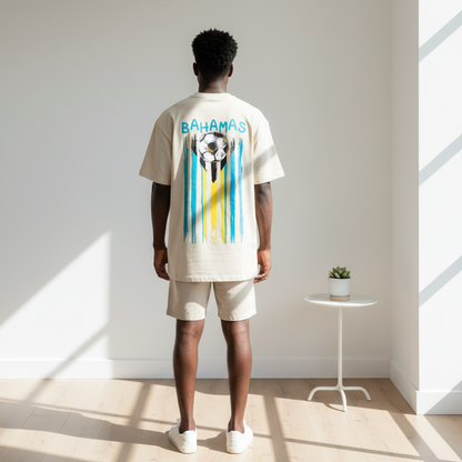 Bahamas Flag Themed Graphic Vintage Wash Cotton Unisex T-Shirt
