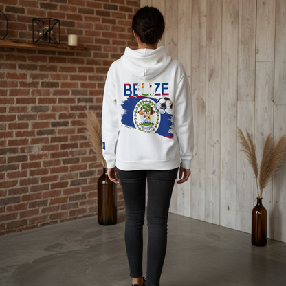 Belize Flag Themed Graphic Unisex Oversize Fleeced Hoodie