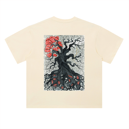 Gothic Tree Art Graphic Unisex Heavyweight Drop Shoulder Cotton T-Shirt