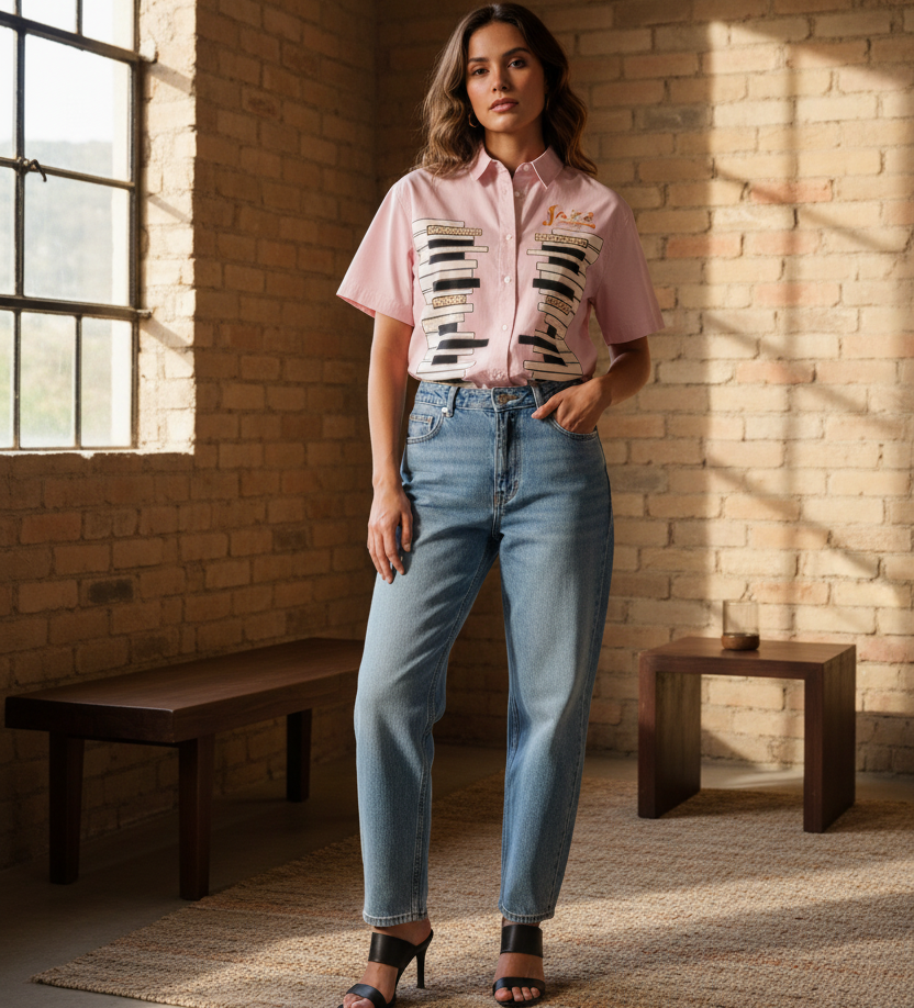 Piano Art Print Unisex Boxy Short Sleeve Shirt