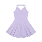 Dominican Republic Flag Themed Women's Collared Halter A-Line Tennis Dress
