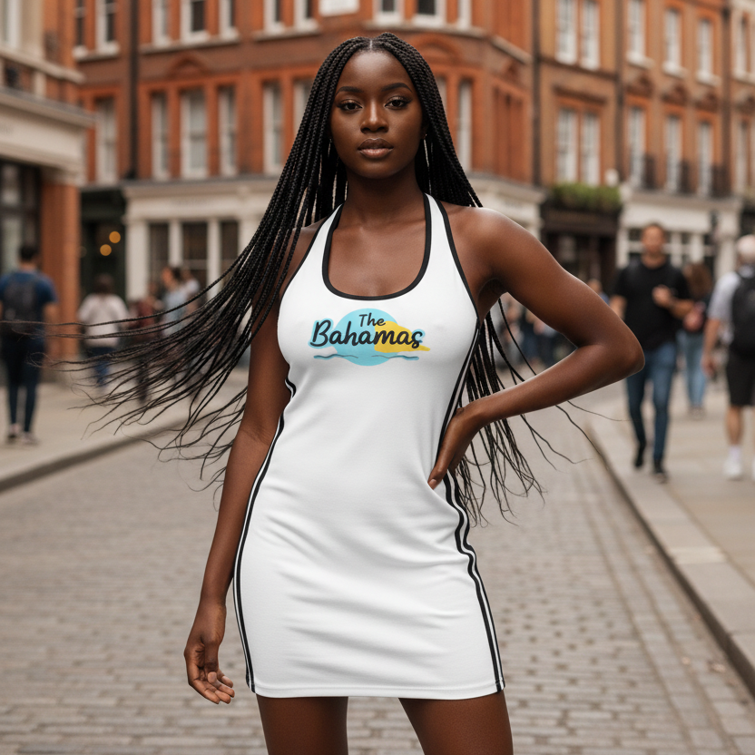 Bahamas Flag Themed Women's Binding Tight Halter Dress