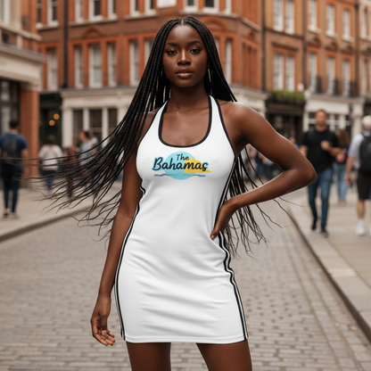 Bahamas Flag Themed Women's Binding Tight Halter Dress