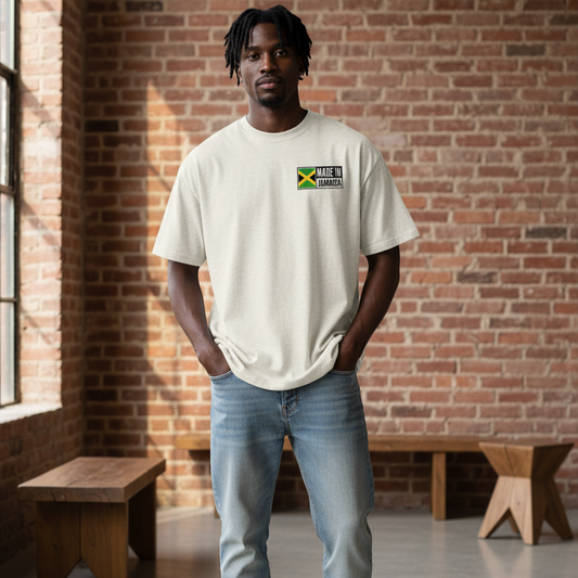 Jamaica Flag Art Themed Graphic Boxy Oversized Unisex T-Shirt
