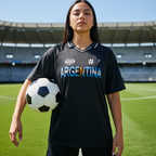 Unisex V-Neck Soccer Jersey featuring Graphic Argentina-inspired Flag Art