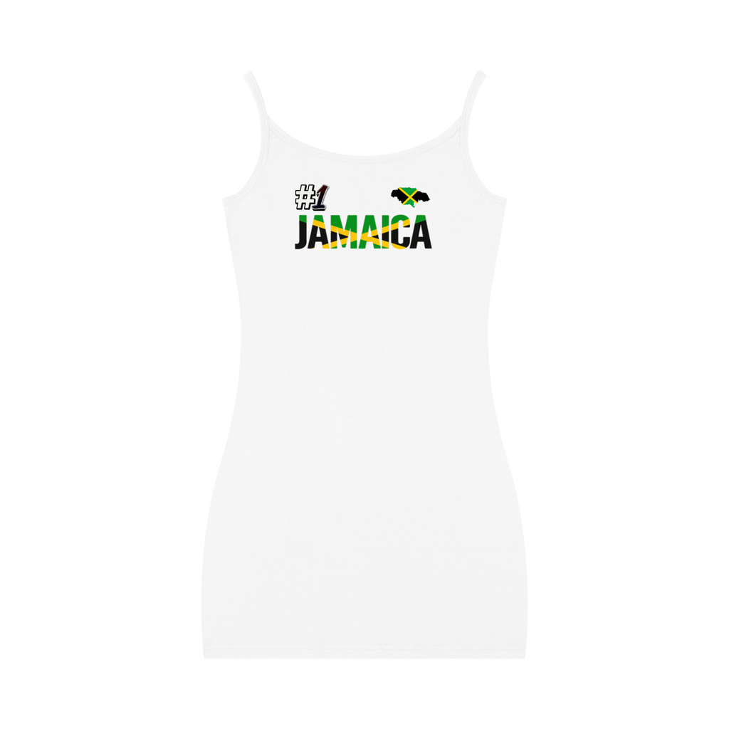 Women's sleeveless, Solid-Colored Body-con Dress featuring the Jamaican flag Art