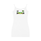Women's sleeveless, Solid-Colored Body-con Dress featuring the Jamaican flag Art