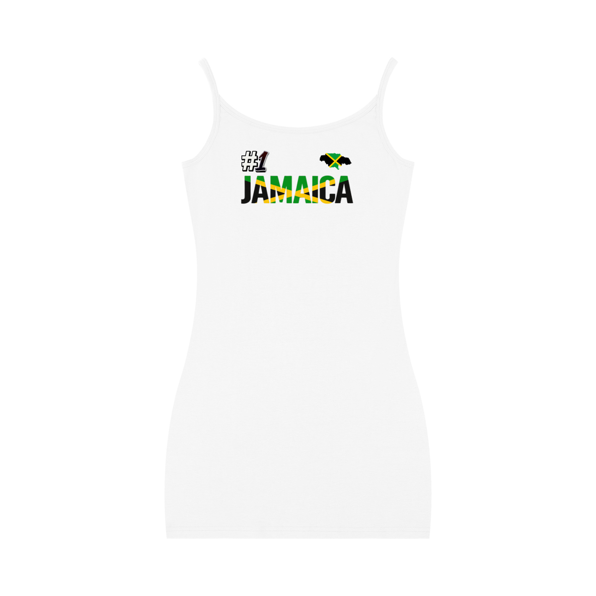 Women's sleeveless, Solid-Colored Body-con Dress featuring the Jamaican flag Art