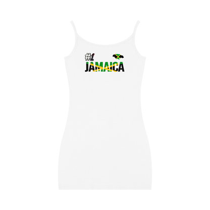 Women's sleeveless, Solid-Colored Body-con Dress featuring the Jamaican flag Art
