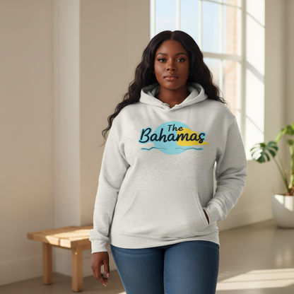 Bahamas Flag Themed Graphic Oversize Fleeced Unisex Hoodie
