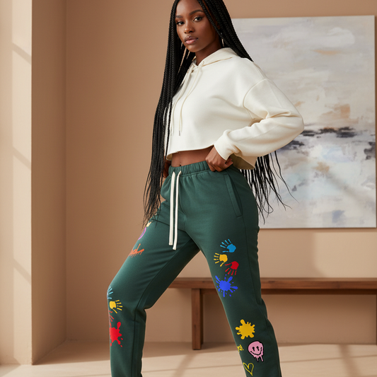 Colorful Graphic Unisex Essential Heavyweight Cotton Sweatpants