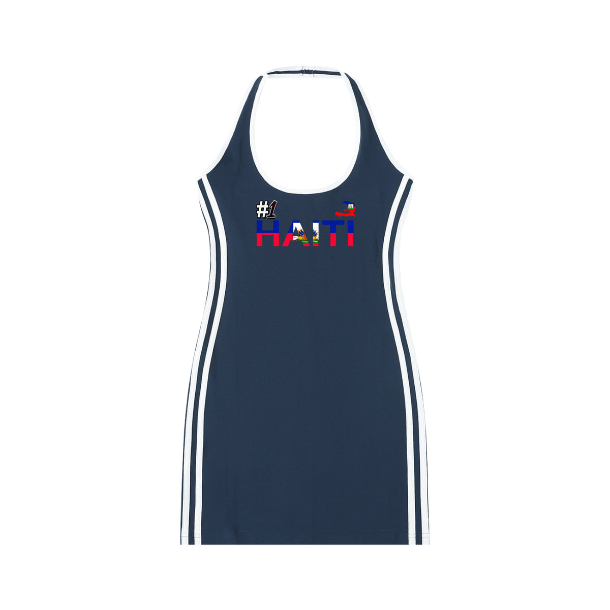 Haiti Flag Art Women's Binding Tight Halter Dress