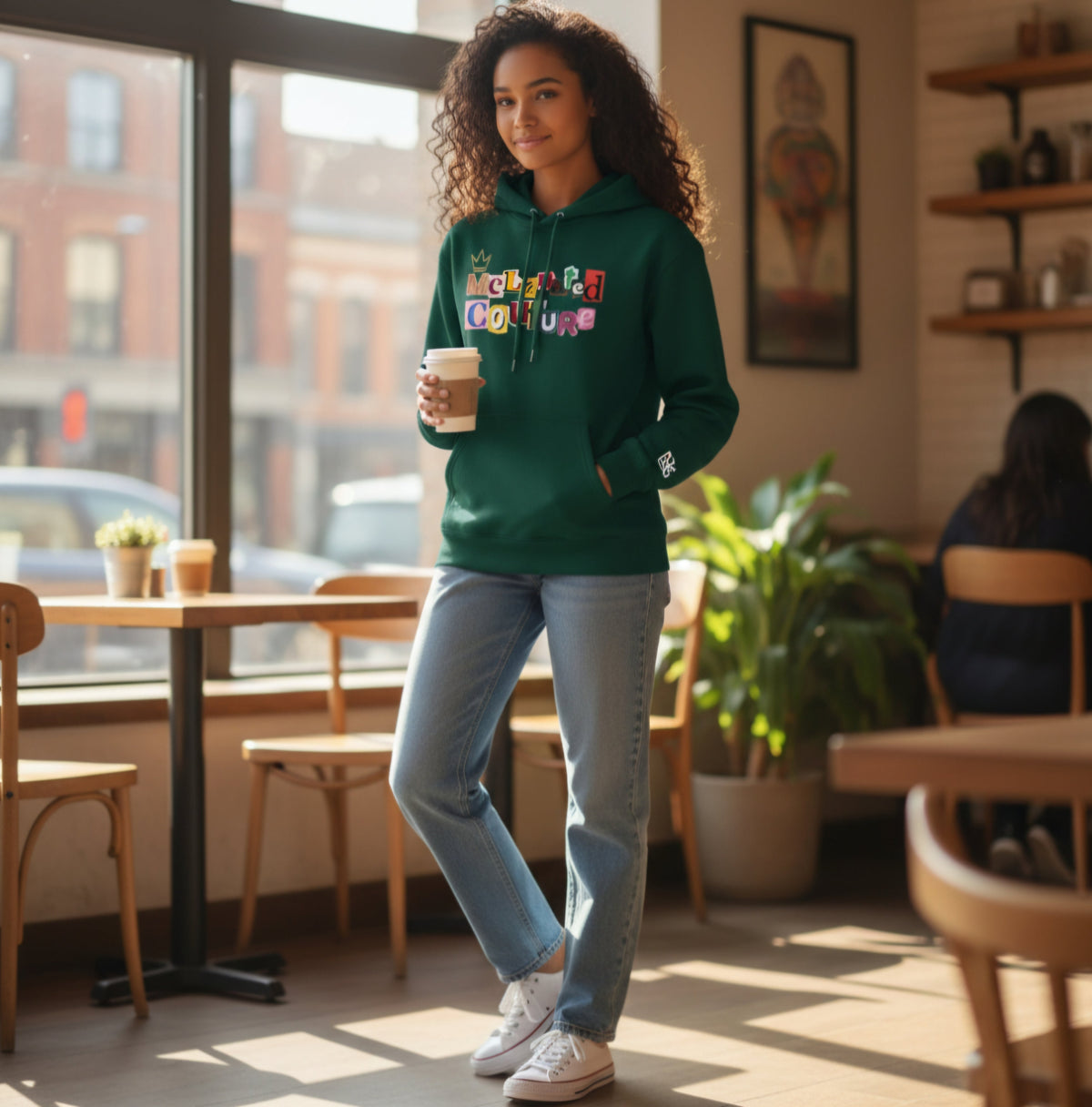Crowned Black Woman Art Graphic Unisex Oversize Fleeced Hoodie ODMPOD