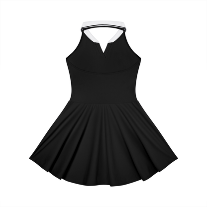 Spain Flag Themed Women's Collared Halter A-Line Tennis Dress