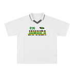Jamaican Pride, Flag Themed Graphic V-Neck Collared  Unisex Soccer Jersey