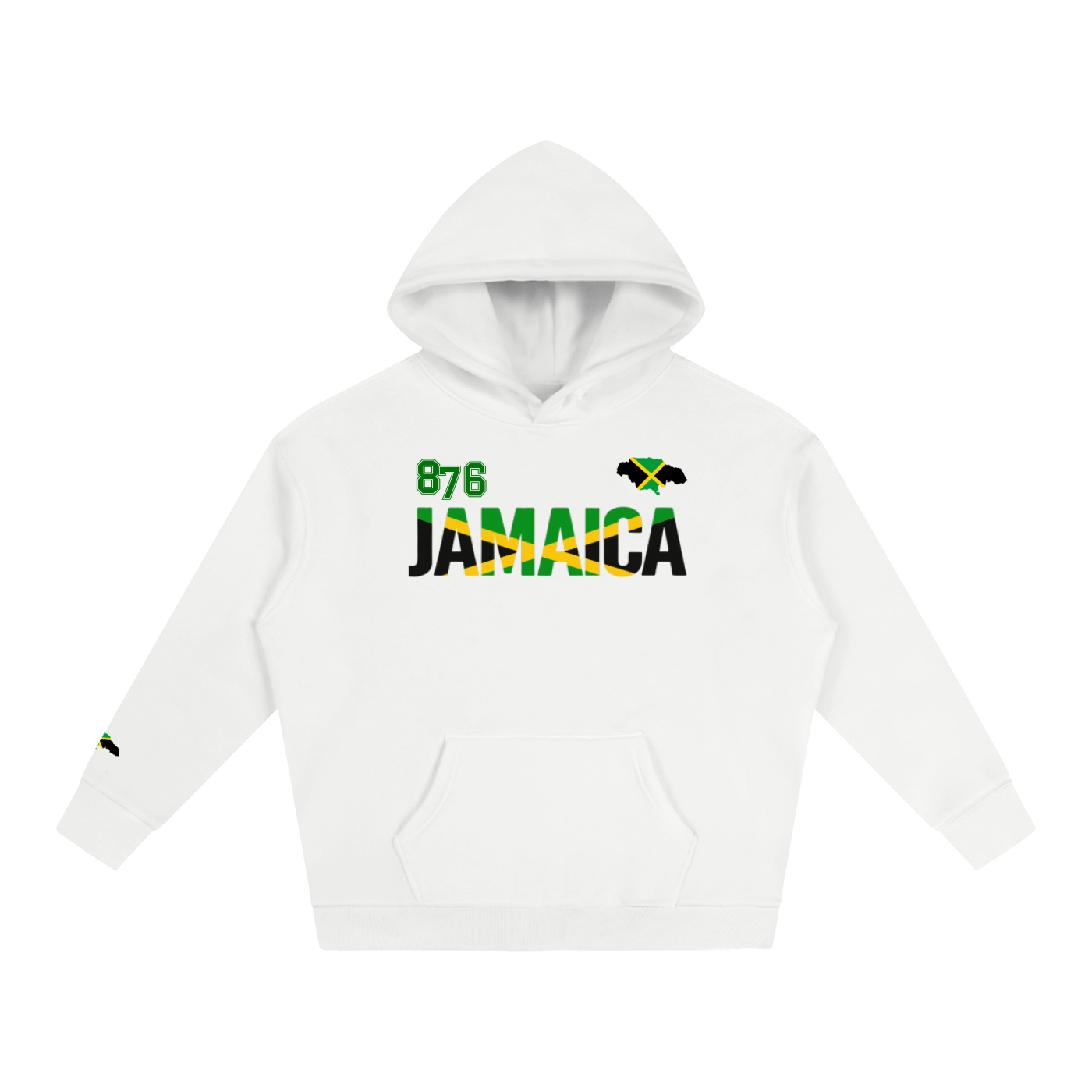 Jamaican Pride and Flag Themed Graphic Fleeced Unisex Hoodie