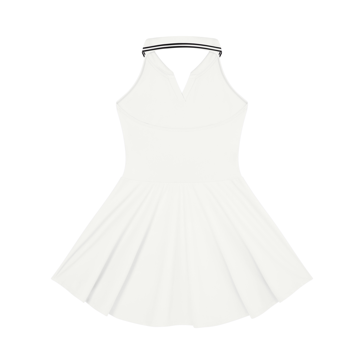 Spain Flag Themed Women's Collared Halter A-Line Tennis Dress