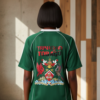 Trinidad Flag Shadow Stripe Collared Unisex Soccer Jersey