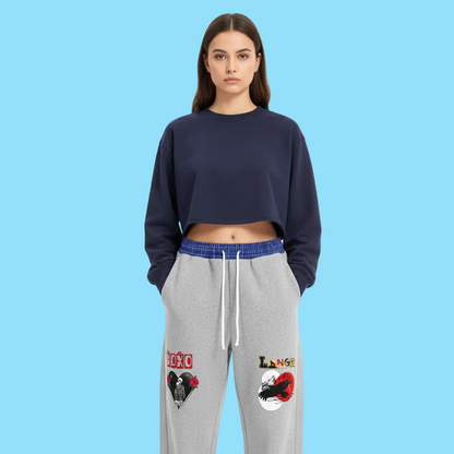Plaid Waistband Barrel Sweatpants